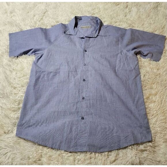 Weekendz off men's blue short sleeve button-up  shirt size M - Picture 1 of 5